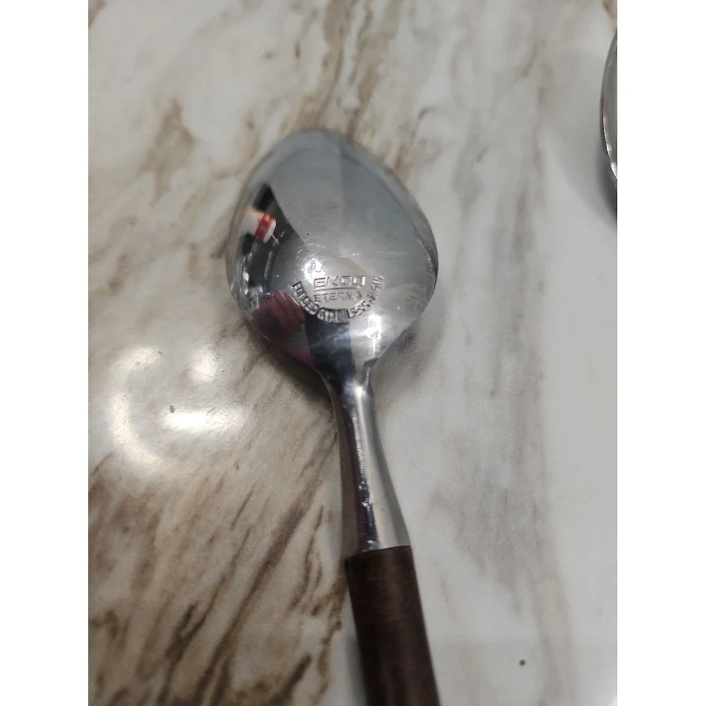 Vintage Ekco Eterna Forged Stainless Japan Canoe Muffin 8 Small Spoons MCM